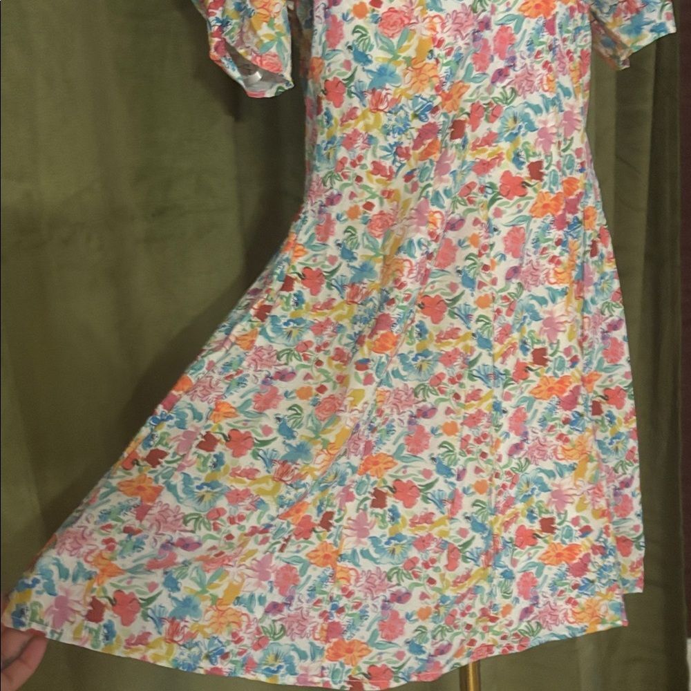 For Love And Lemons Floral Mini Dress with Puff Sleeves, L - Picture 7 of 12